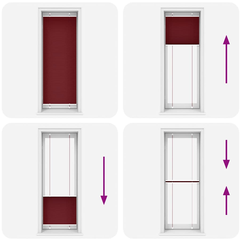 Tenda Plissettata Rosso Bordeaux 70x200 cm Larghezza Tessuto | homemem39