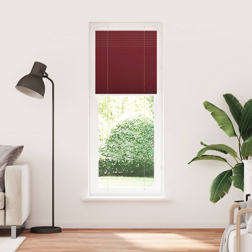 Tenda Plissettata Rosso Bordeaux 80x200 cm Larghezza Tessuto | homemem39