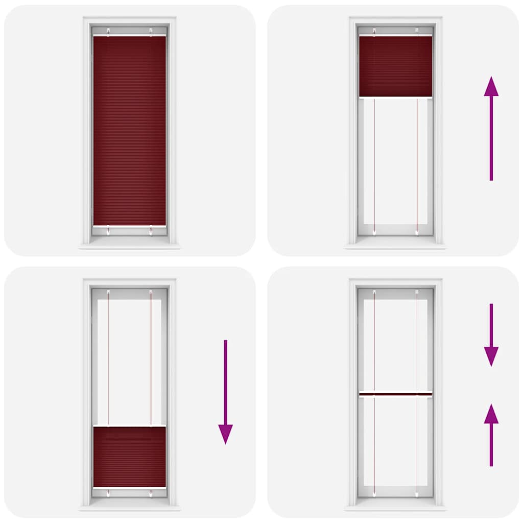 Tenda Plissettata Rosso Bordeaux 80x200 cm Larghezza Tessuto | homemem39