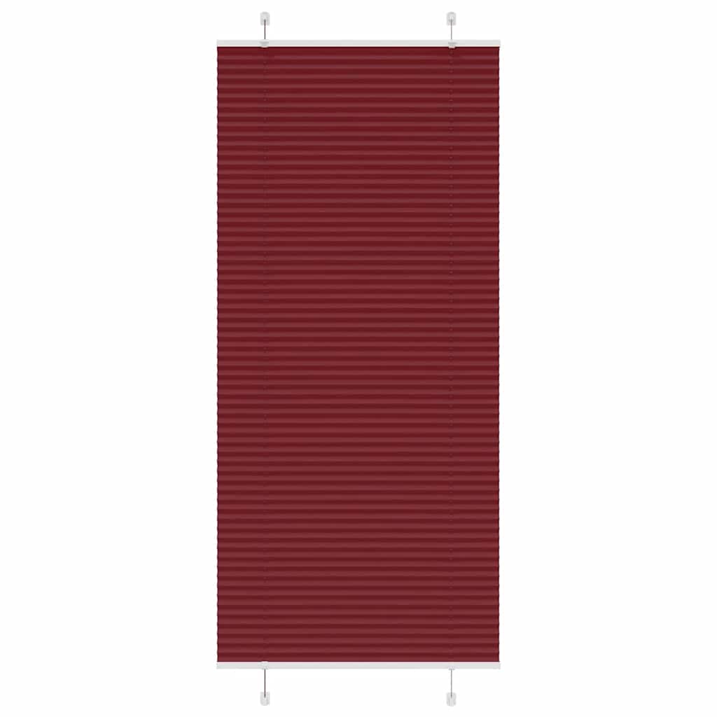 Tenda Plissettata Rosso Bordeaux 85x200 cm Larghezza Tessuto