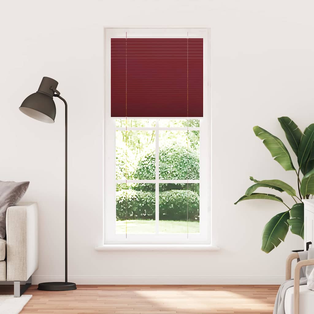 Tenda Plissettata Rosso Bordeaux 85x200 cm Larghezza Tessuto | homemem39