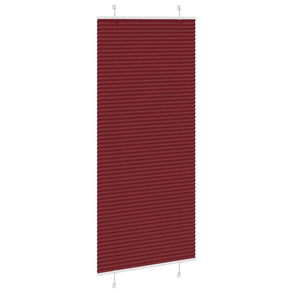 Tenda Plissettata Rosso Bordeaux 85x200 cm Larghezza Tessuto | homemem39