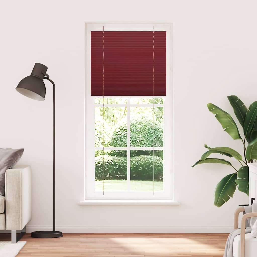Tenda Plissettata Rosso Bordeaux 90x200 cm Larghezza Tessuto | homemem39