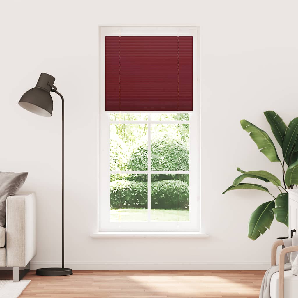 Tenda Plissettata Bordeaux Rosso 100x200 cm Larghezza Tessuto | homemem39