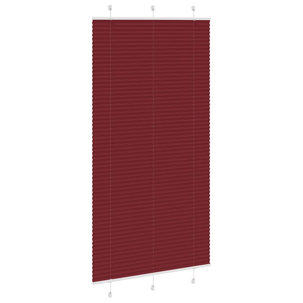 Tenda Plissettata Rosso Bordeaux 105x200 cm Larghezza Tessuto | homemem39