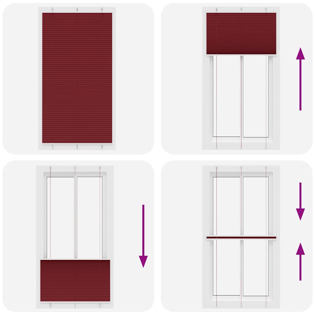 Tenda Plissettata Rosso Bordeaux 105x200 cm Larghezza Tessuto | homemem39