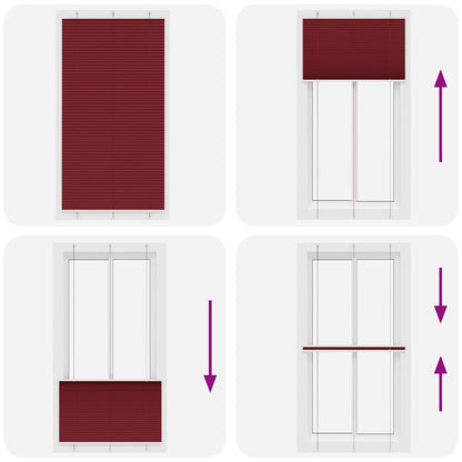 Tenda Plissettata Rosso Bordeaux 105x200 cm Larghezza Tessuto | homemem39