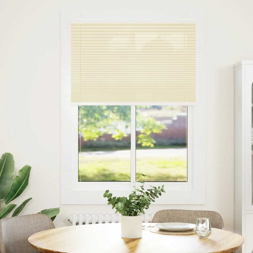 Tenda Plissettata Crema 95x150 cm Larghezza Tessuto 94,4 cm | homemem39