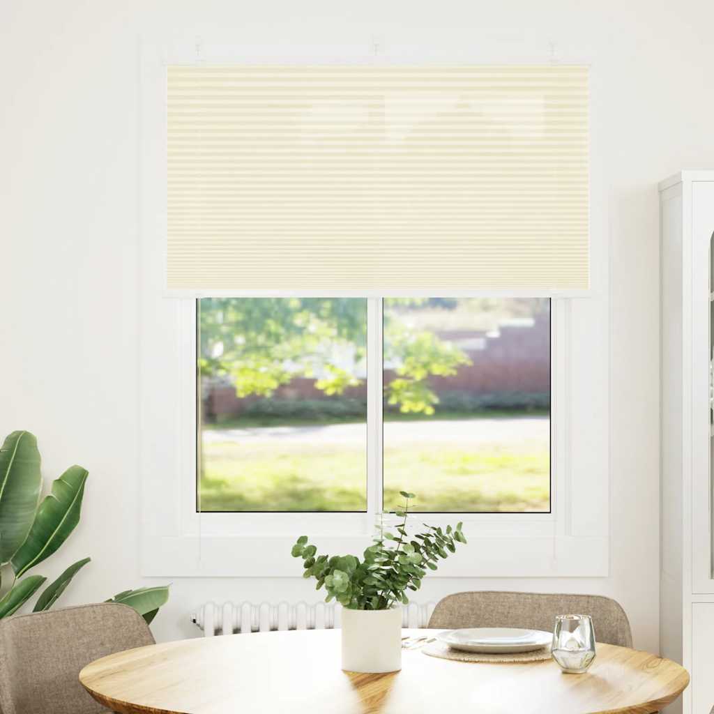 Tenda Plissettata Crema 105x150 cm Larghezza Tessuto 104,4 cm | homemem39