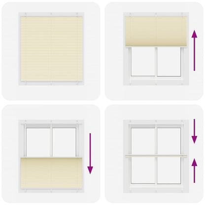 Tenda Plissettata Crema 120x150 cm Larghezza Tessuto 119,4 cm | homemem39