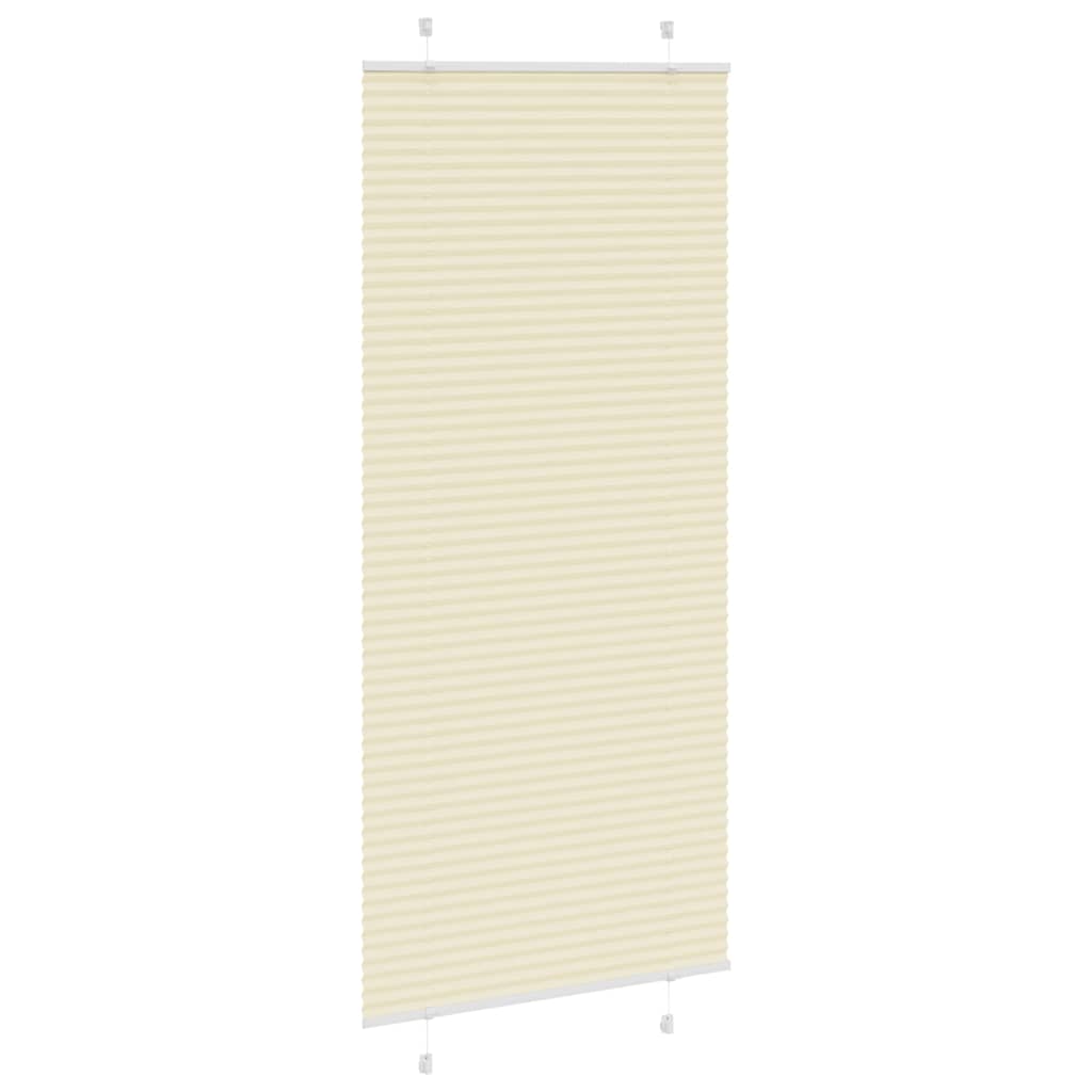 Tenda Plissettata Crema 90x200 cm Larghezza Tessuto 89,4 cm | homemem39