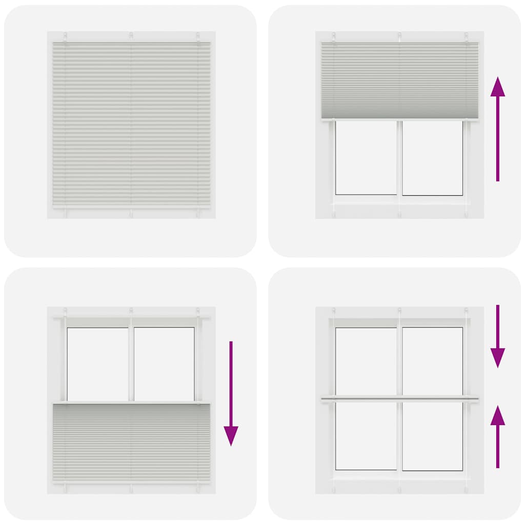 Tenda Plissettata Grigio Chiaro 115x100 cm Larghezza Tessuto | homemem39