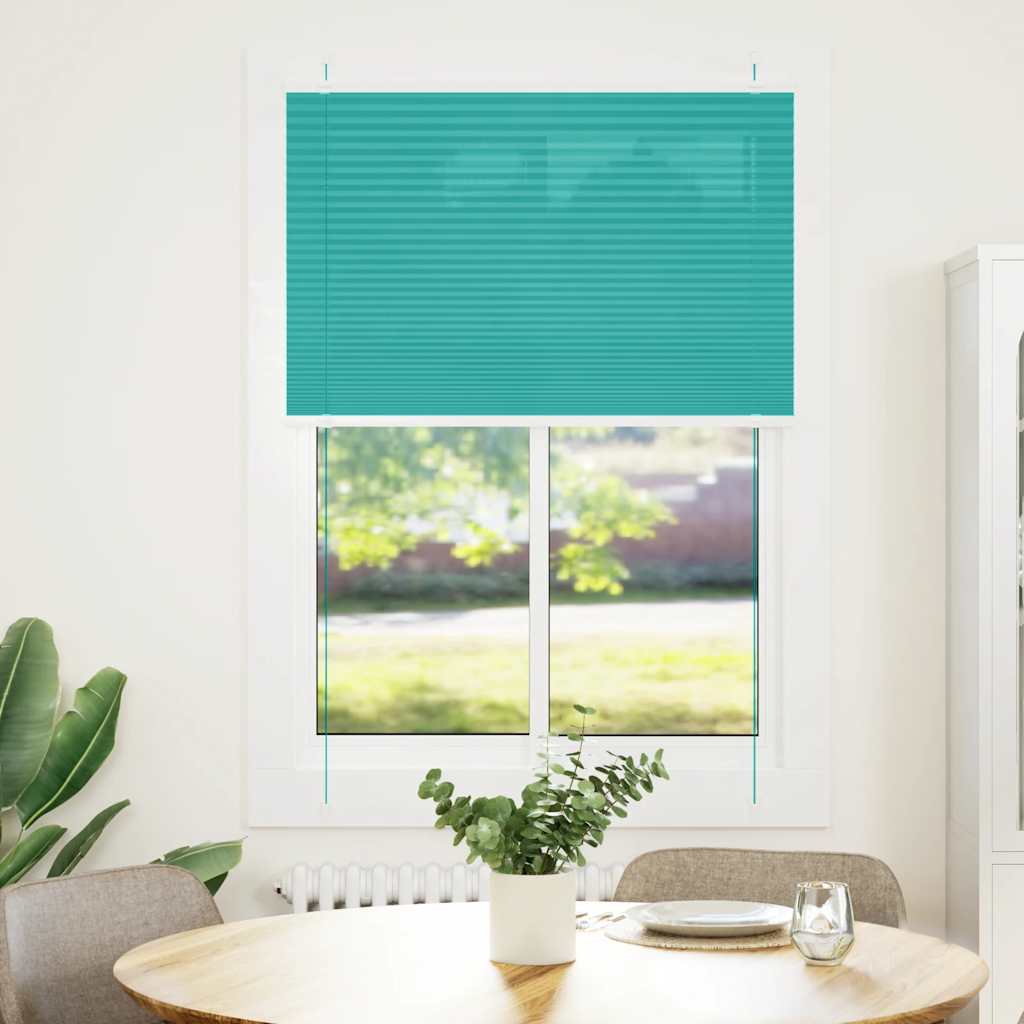 Tenda Plissettata Verde petrolio 95x100 cm Larghezza Tessuto | homemem39