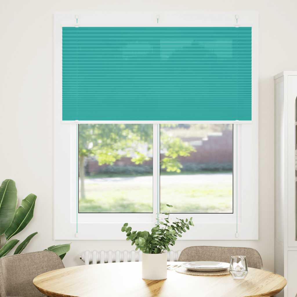Tenda Plissettata Verde petrolio 120x100 cm Larghezza Tessuto | homemem39