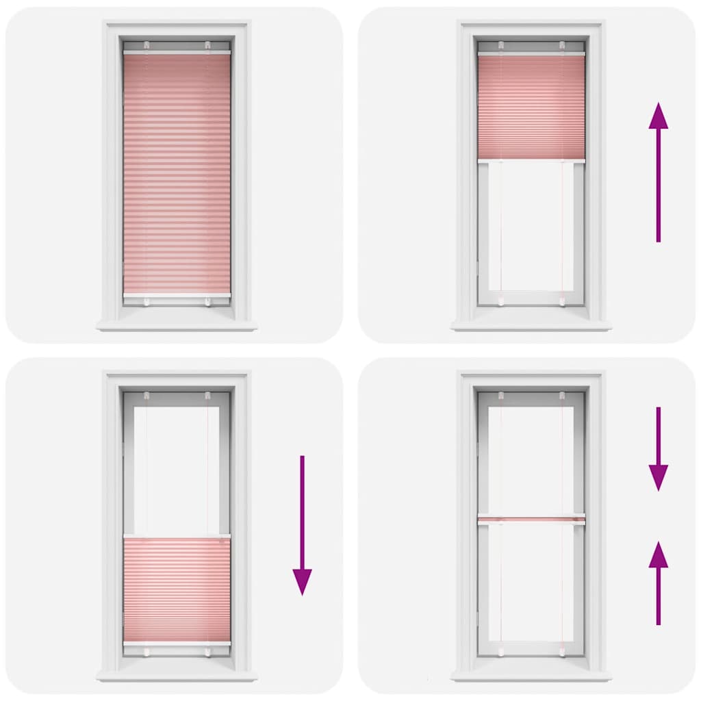 Tenda Plissettata Rosa 55x100 cm Larghezza Tessuto 54,4 cm | homemem39
