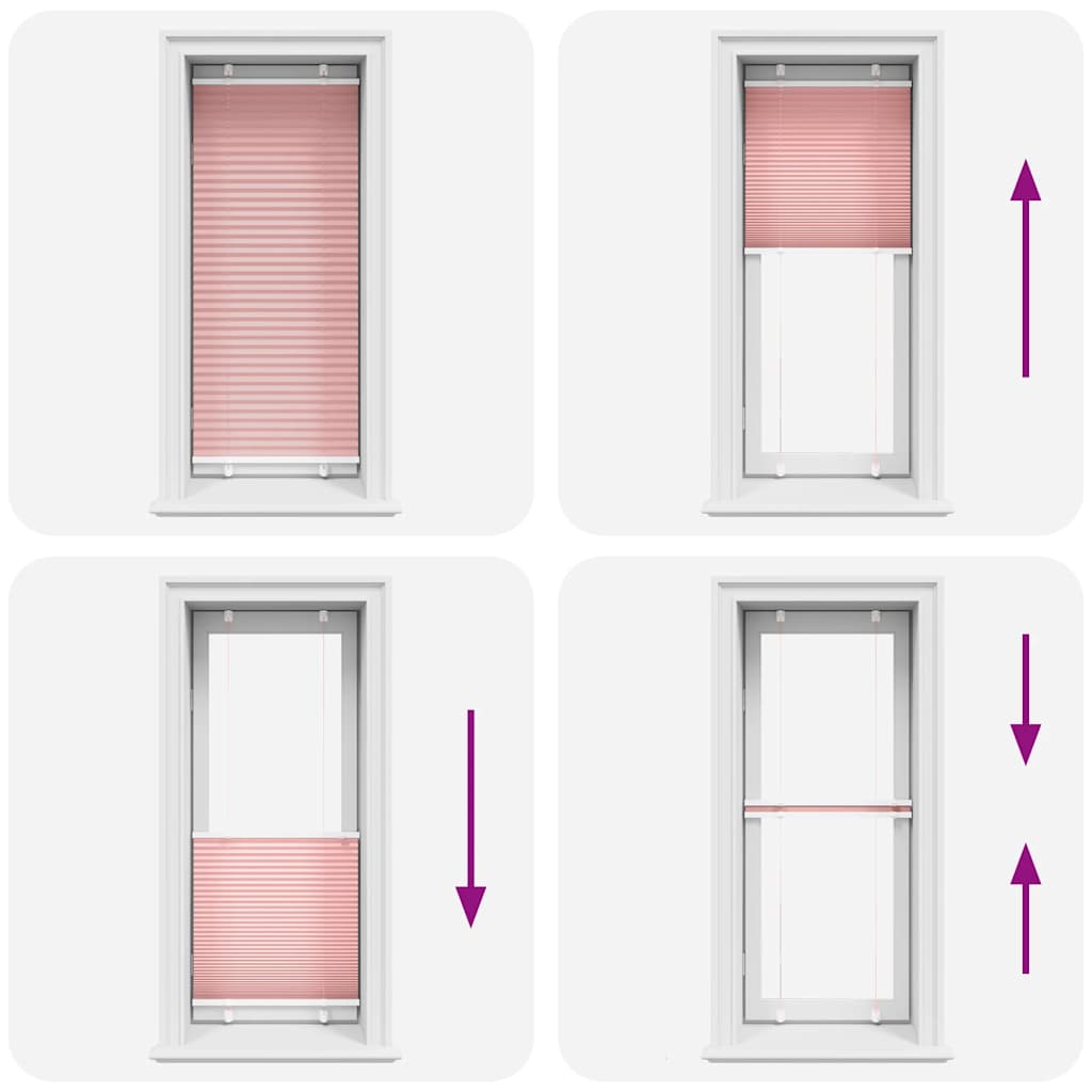 Tenda Plissettata Rosa 65x100 cm Larghezza Tessuto 64,4 cm | homemem39