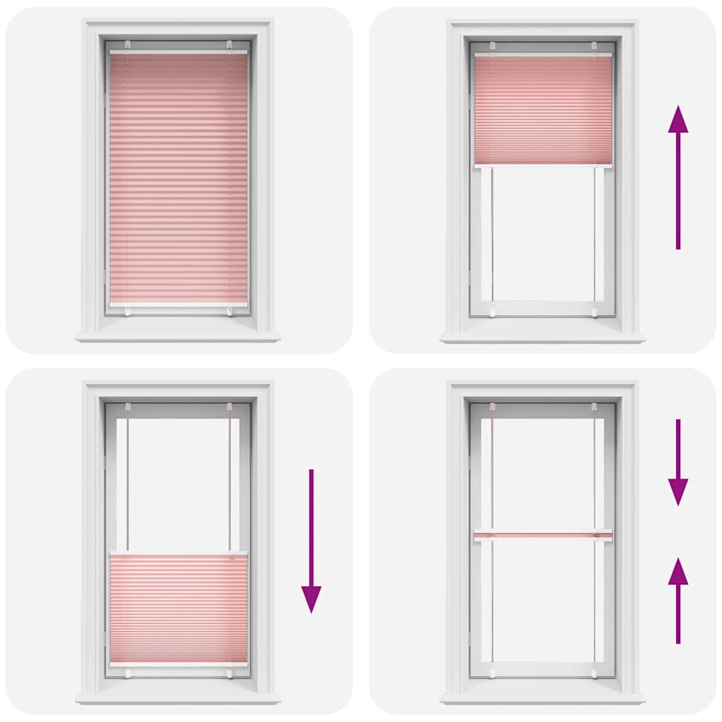 Tenda Plissettata Rosa 80x100 cm Larghezza Tessuto 79,4 cm | homemem39