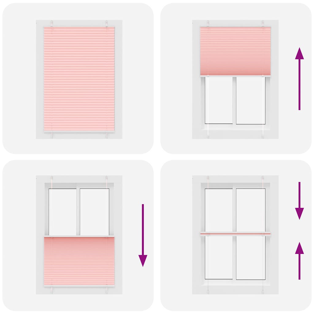 Tenda Plissettata Rosa 85x100 cm Larghezza Tessuto 84,4 cm | homemem39