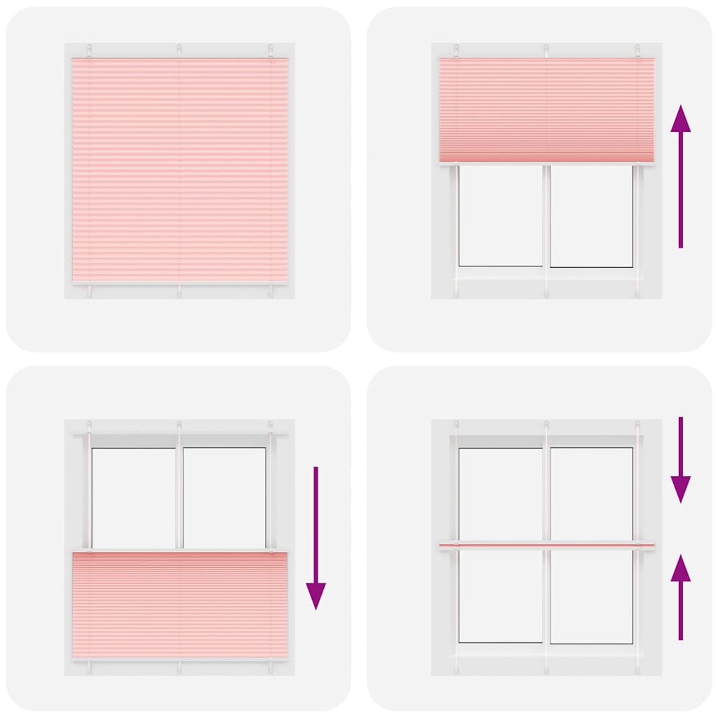 Tenda Plissettata Rosa 115x150 cm Larghezza Tessuto 114,4 cm | homemem39