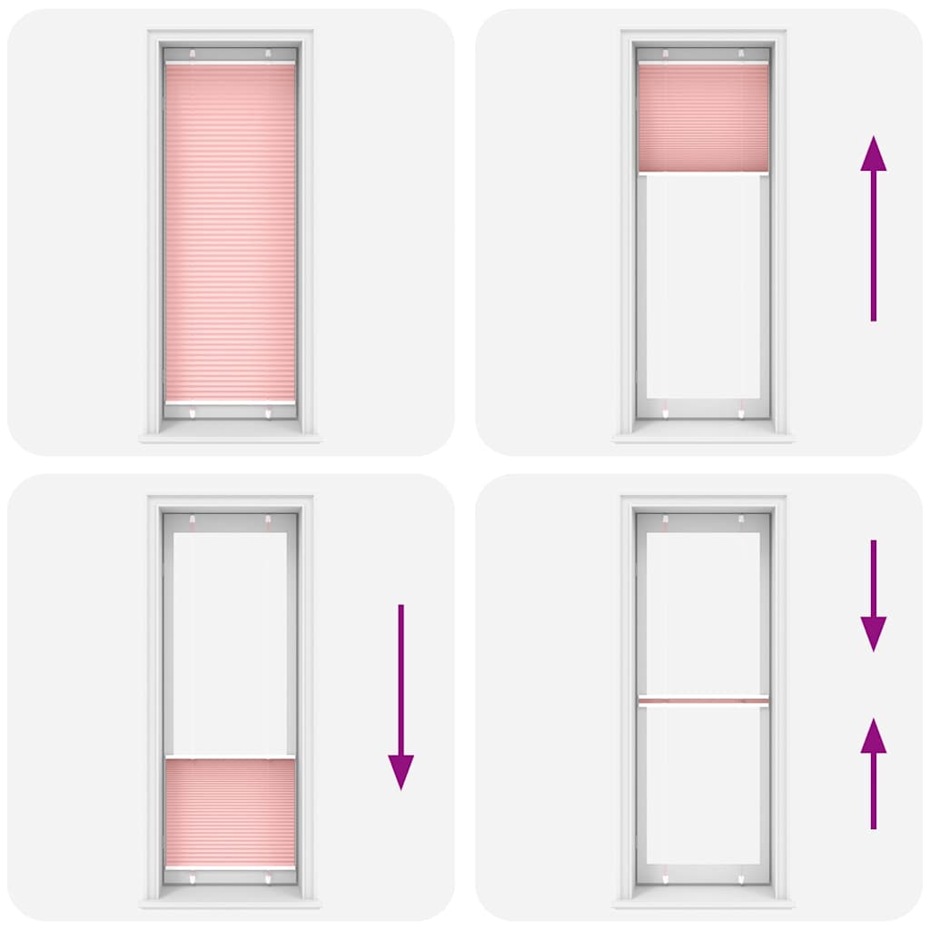 Tenda Plissettata Rosa 80x200 cm Larghezza Tessuto 79,4 cm | homemem39