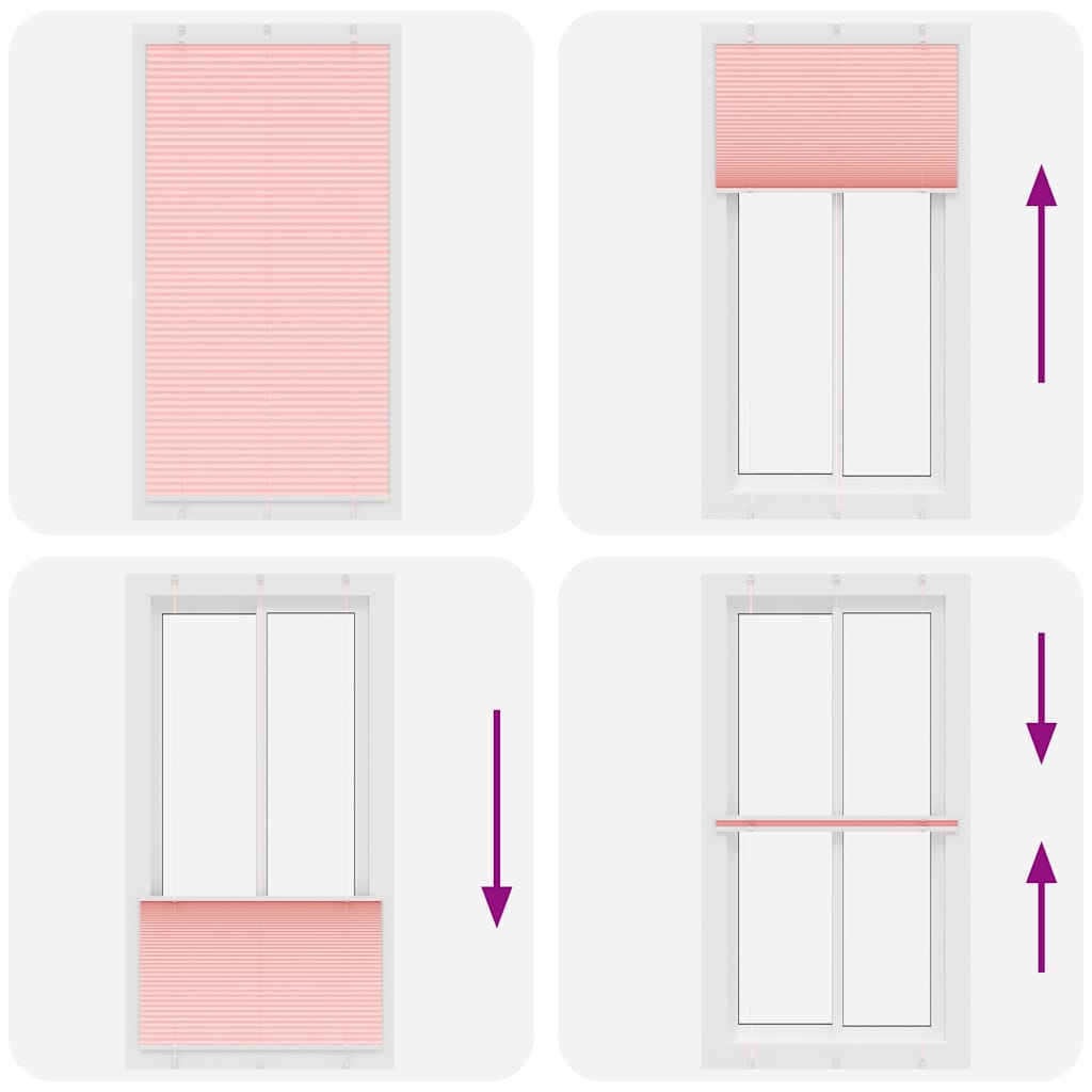 Tenda Plissettata Rosa 110x200 cm Larghezza Tessuto 109,4 cm | homemem39