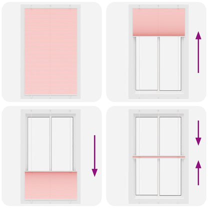 Tenda Plissettata Rosa 115x200 cm Larghezza Tessuto 114,4 cm