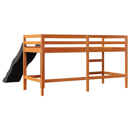 Letto Soppalco senza Materasso Bambini Marrone Cera 90x190 Pino