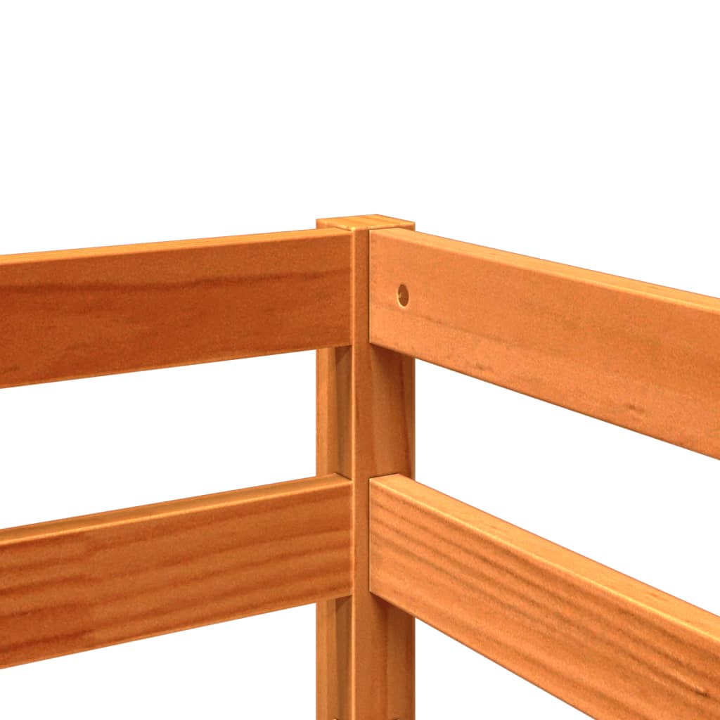 Letto Soppalco senza Materasso Bambini Marrone Cera 90x190 Pino