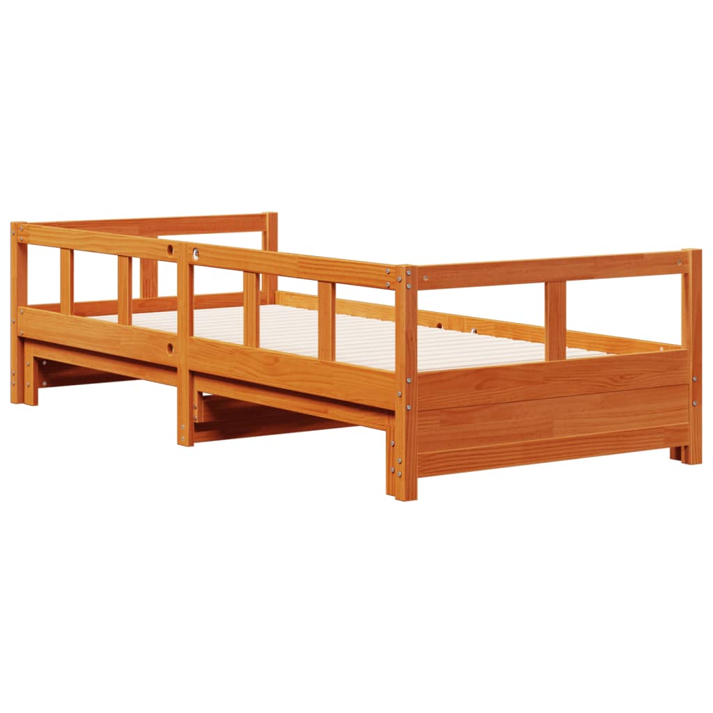 Dormeuse senza Materasso Marrone Cera 80x200 cm Legno di Pino | homemem39