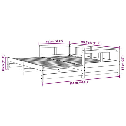 Dormeuse senza Materasso Marrone Cera 80x200 cm Legno di Pino