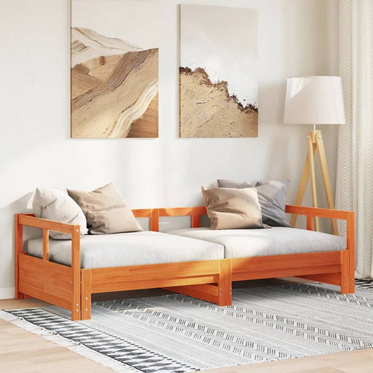 Dormeuse senza Materasso Marrone Cera 80x200 cm Legno di Pino | homemem39