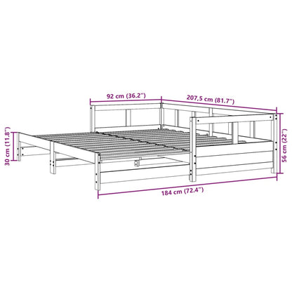 Dormeuse senza Materasso Bianca 90x200 cm Legno Massello Pino | homemem39