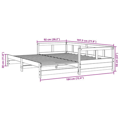 Dormeuse senza Materasso Marrone Cera 90x190 cm Legno di Pino