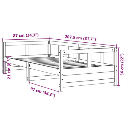 Dormeuse senza Materasso Marrone Cera 80x200 cm Legno di Pino - homemem39