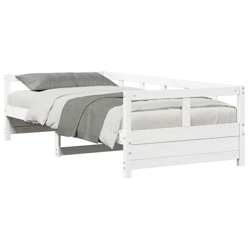 Dormeuse senza Materasso Bianca 90x200 cm Legno Massello Pino