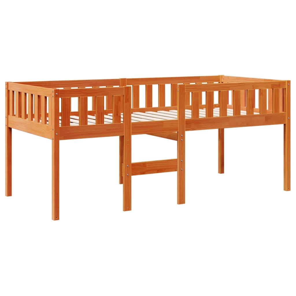 Letto Bambini senza Materasso Marrone Cera 90x200 cm Legno Pino - homemem39