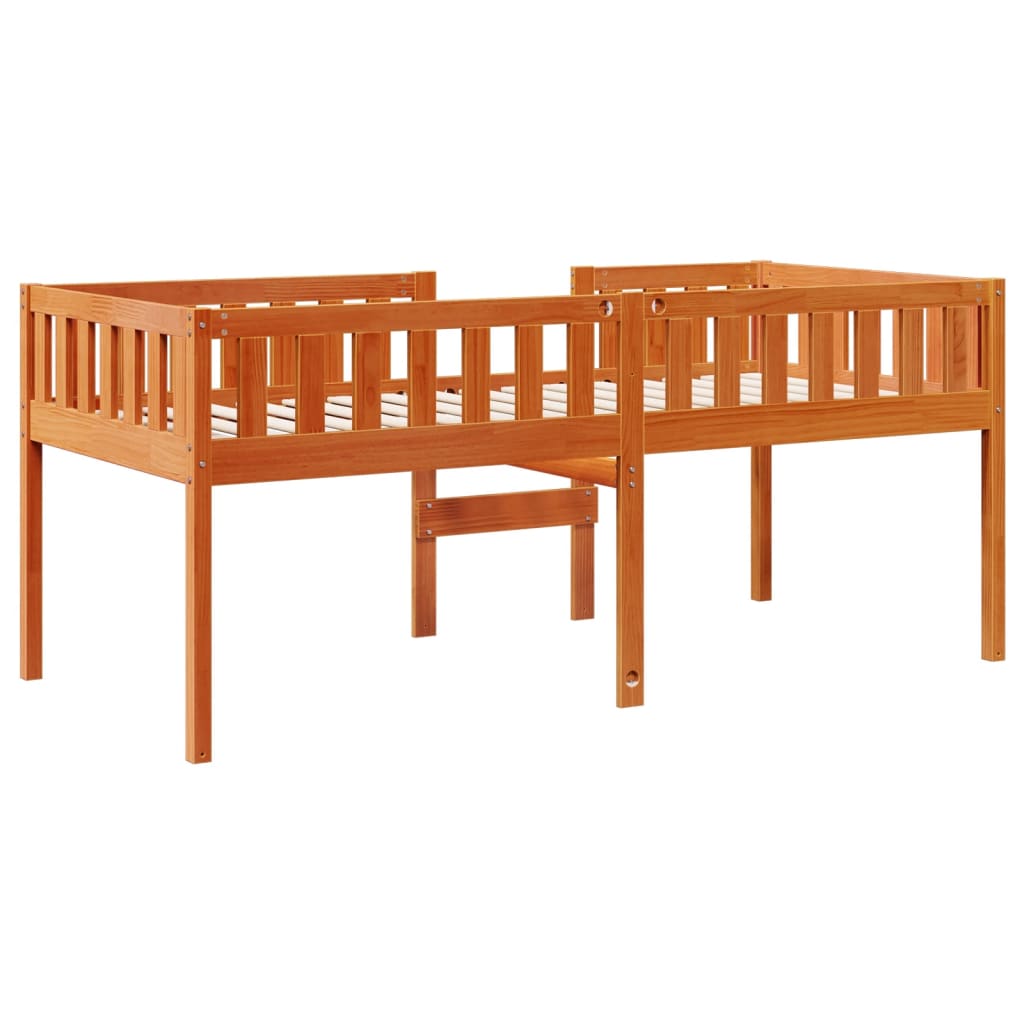 Letto Bambini senza Materasso Marrone Cera 90x200 cm Legno Pino