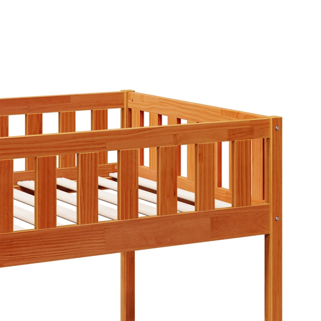 Letto Bambini senza Materasso Marrone Cera 90x200 cm Legno Pino