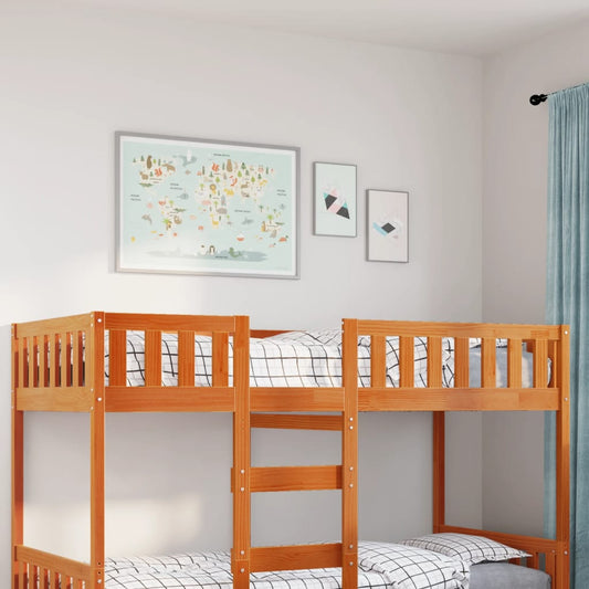 Letto Bambini senza Materasso Marrone Cera 90x200 cm Legno Pino | homemem39