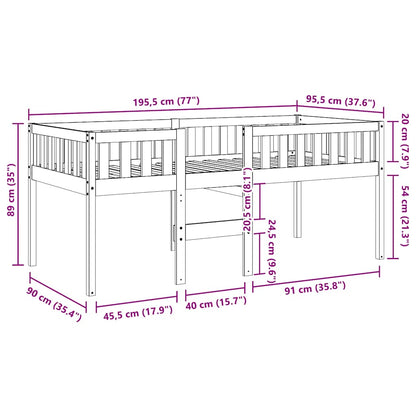 Letto Bambini senza Materasso Marrone Cera 90x190 cm Legno Pino | homemem39