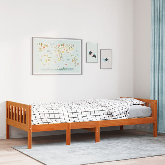 Letto Bambini senza Materasso Marrone Cera 80x200 cm Legno Pino | homemem39