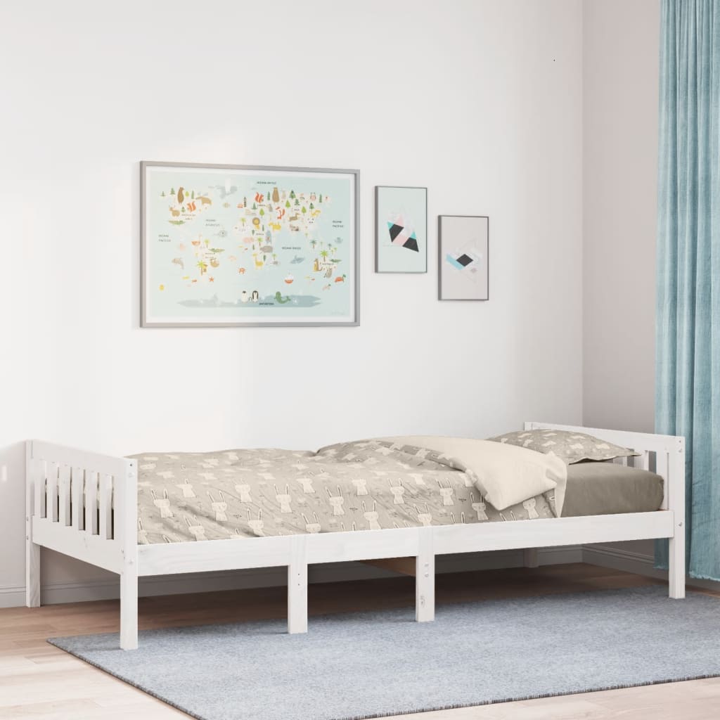 Letto per Bambini senza Materasso Bianco 90x200cm Massello Pino - homemem39