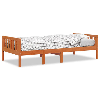 Letto Bambini senza Materasso Marrone Cera 90x200 cm Legno Pino - homemem39