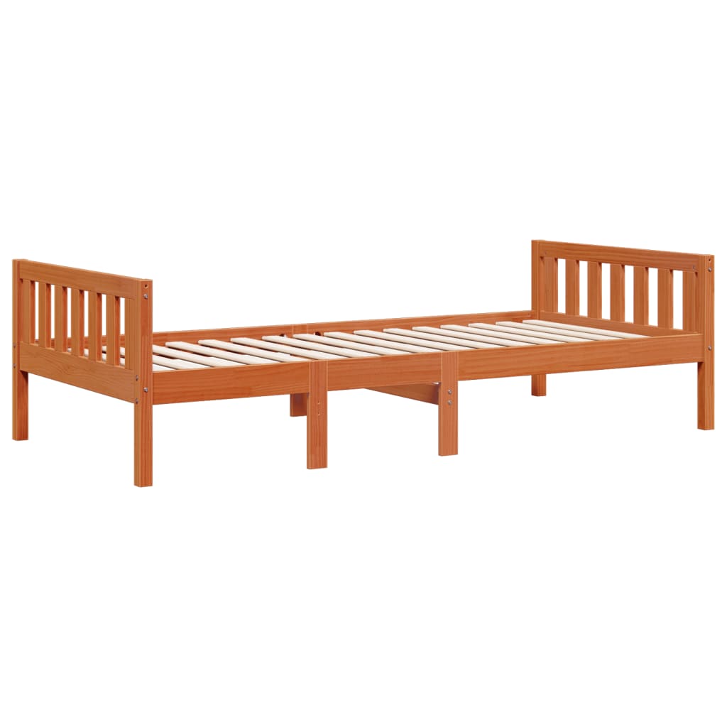 Letto Bambini senza Materasso Marrone Cera 90x200 cm Legno Pino - homemem39