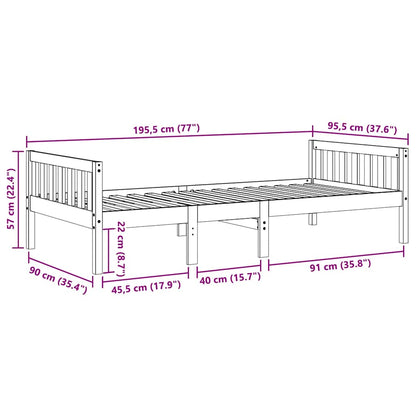 Letto per Bambini senza Materasso 90x190 cm Legno Massello Pino | homemem39