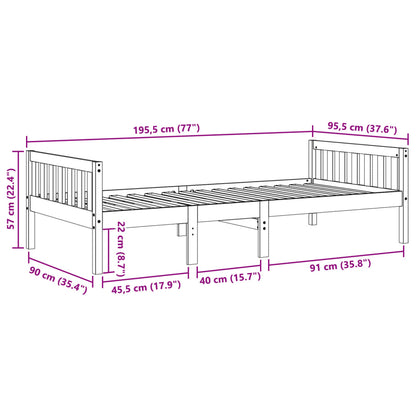 Letto per Bambini senza Materasso Bianco 90x190cm Massello Pino | homemem39
