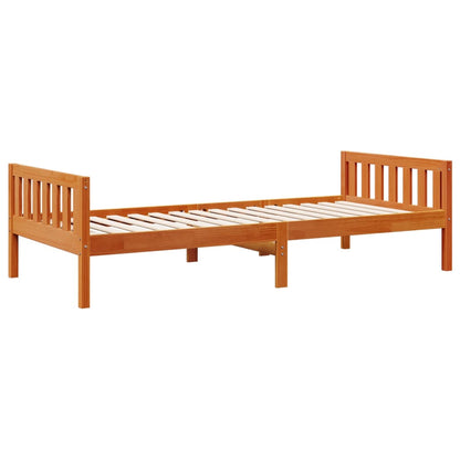 Letto Bambini senza Materasso Marrone Cera 90x190 cm Legno Pino | homemem39
