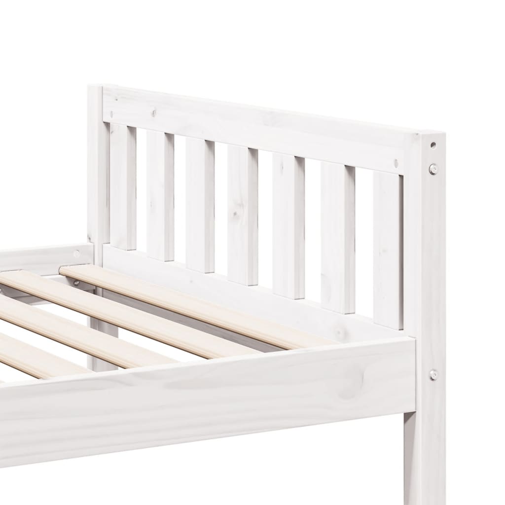 Letto per Bambini senza Materasso Bianco 75x190cm Massello Pino - homemem39