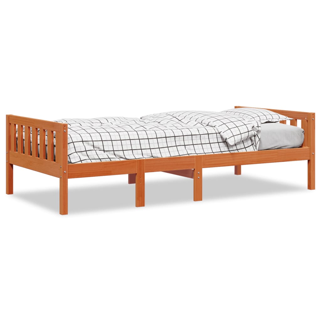 Letto Bambini senza Materasso Marrone Cera 75x190 cm Legno Pino - homemem39
