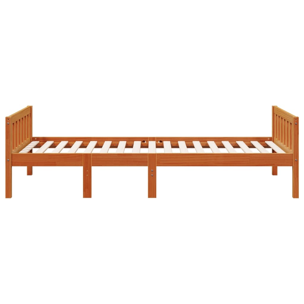 Letto Bambini senza Materasso Marrone Cera 75x190 cm Legno Pino - homemem39